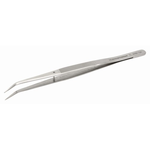 Pinzas de acero inoxidable de uso general estilo 649 con mangos dentados y puntas dobladas, biseladas, gruesas y fuertes, dentadas en línea | TL 649-SA